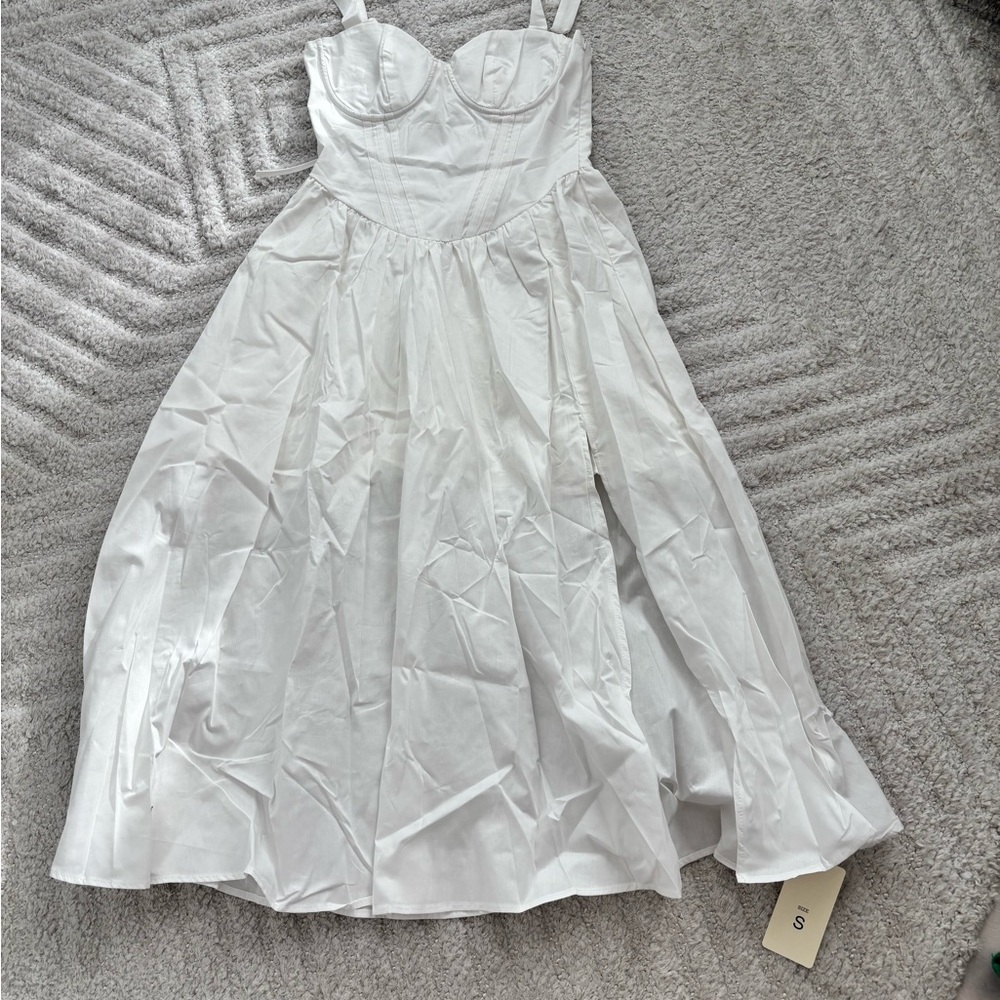 New! Women's White Summer Corsett Dress - Size Small - Picture 2 of 7